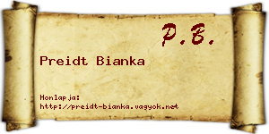 Preidt Bianka névjegykártya